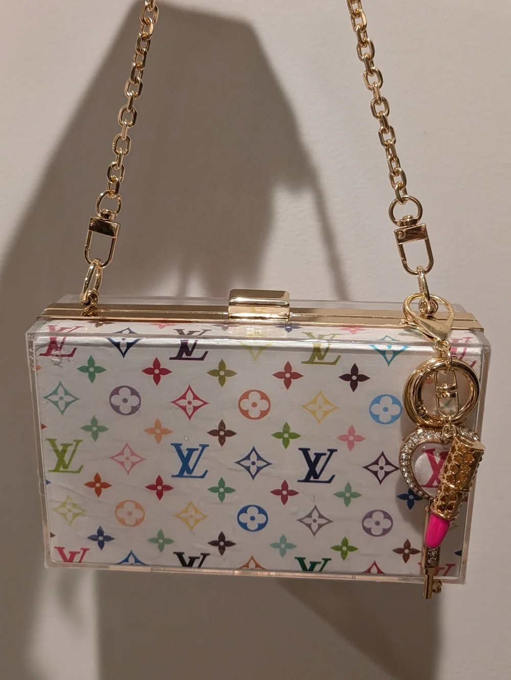UPCYCLED Fashion Clutch with Pink Handle
